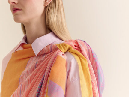 Traits Paris Scarf - Orlando No 2 - Pink Orange Stripes
