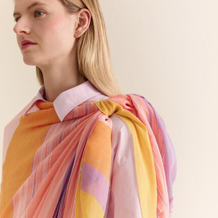 Traits Paris Scarf - Orlando No 2 - Pink Orange Stripes