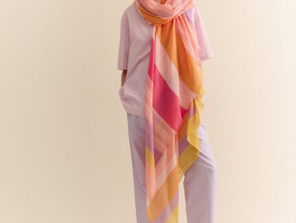 Traits Paris Scarf - Orlando No 2 - Pink Orange Stripes