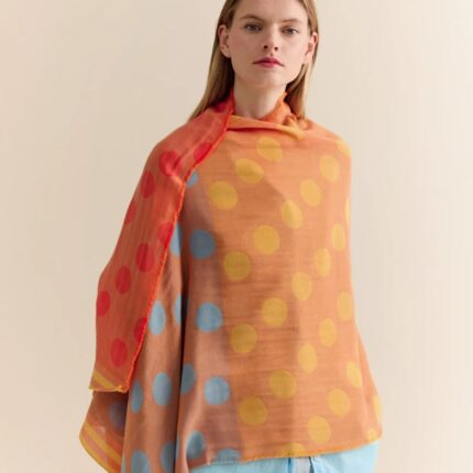 Traits Paris Scarf - Paula No 2 - Orange Blue Yellow Dots