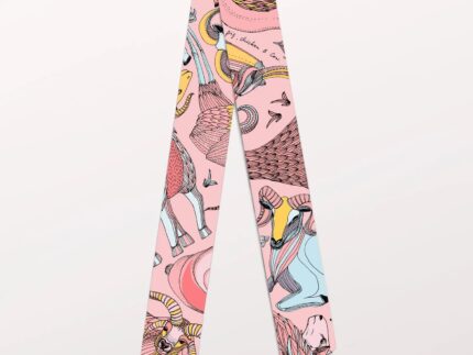 Pig Chicken Cow Scarf Sheep Pink Silk Twilly