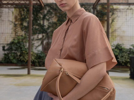 Gava Italian Pebbled Leather Shoulder Bag