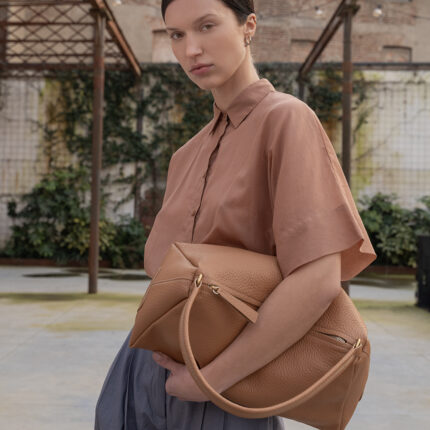 Gava Italian Pebbled Leather Shoulder Bag