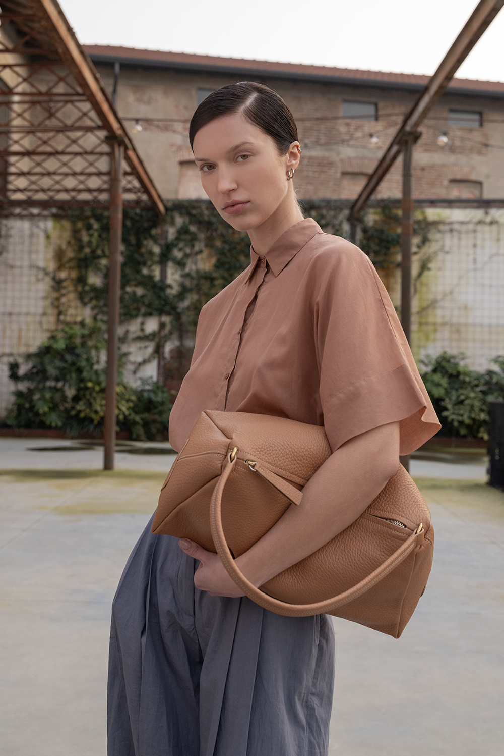 Sessione senza nome23689 copia Gava Italian Pebbled Leather Shoulder Bag