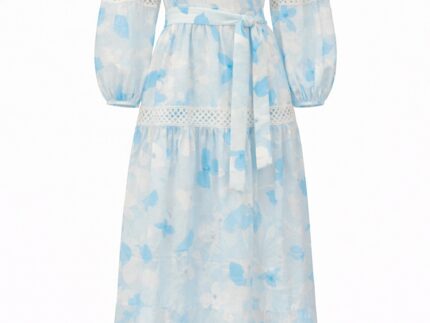 A Mere Co - Blue Floral Lace Summer Dress