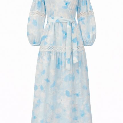 A Mere Co - Blue Floral Lace Summer Dress