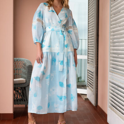A Mere Co - Blue Floral Lace Summer Dress
