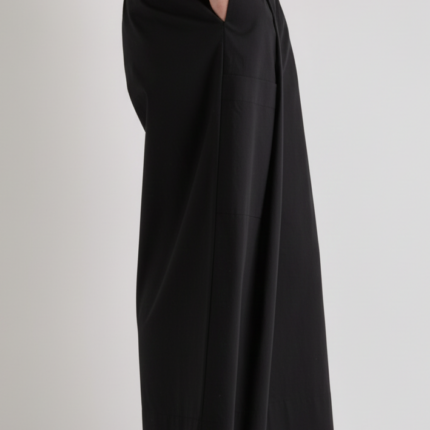Meimeij Black Cotton Wide Leg Trousers