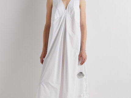 Meimeij White Cotton Floral Jumpsuit