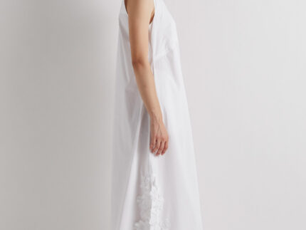 Meimeij White Cotton Floral Jumpsuit