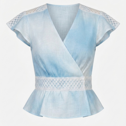 A Mere Co - Blue Ombre Linen Top