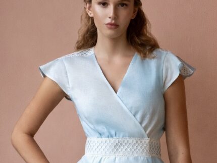 A Mere Co - Blue Ombre Linen Top