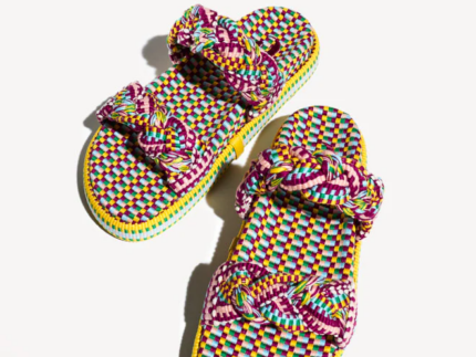Amambaih Daniela Woven Flats - Caribe Yellow Shoes