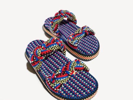 Amambaih Daniela Woven Flats - Miro Blue Shoes