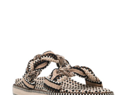 Amambaih Daniela Woven Flats - Black Sand Shoes