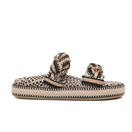 Amambaih Daniela Woven Flats - Black Sand Shoes