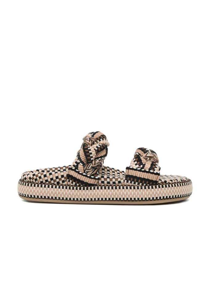 Daniela Sand Main Amambaih Daniela Woven Flats - Black Sand Shoes