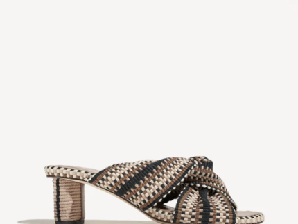 Amambaih Gilda Woven Heels - Black Sand Shoes