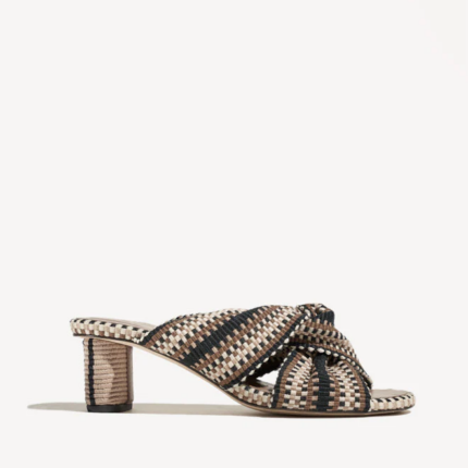 Amambaih Gilda Woven Heels - Black Sand Shoes