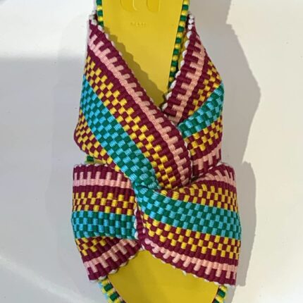 Amambaih Gilda Woven Heels - Yellow Caribe Shoes