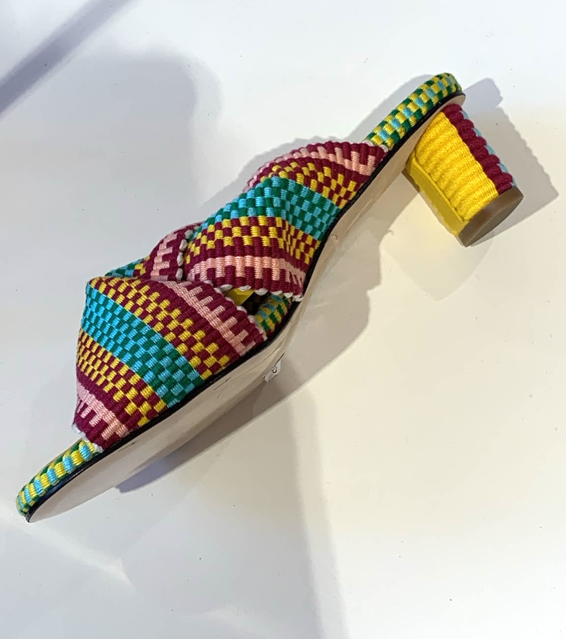 Gilda Yellow 3 Amambaih Gilda Woven Heels - Yellow Caribe Shoes