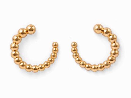 Gold Dot Circle Earring on white background