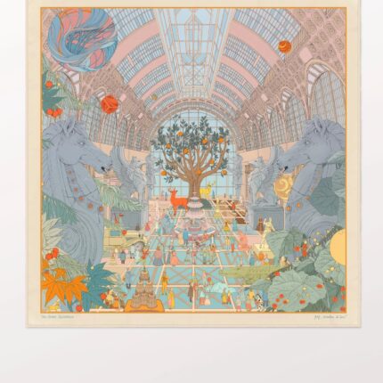 Pig Chicken Cow Scarf Great Exhibition Silk Scarf