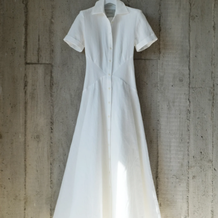 The Array - Romanticist White Linen Shirt Dress