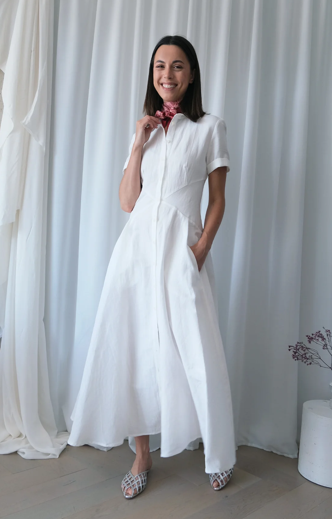 white_linen_dress_1 The Array - Romanticist White Linen Shirt Dress