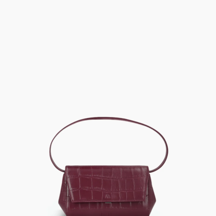 KAAI Ikon Clutch Leather Croco Embossed Merlot