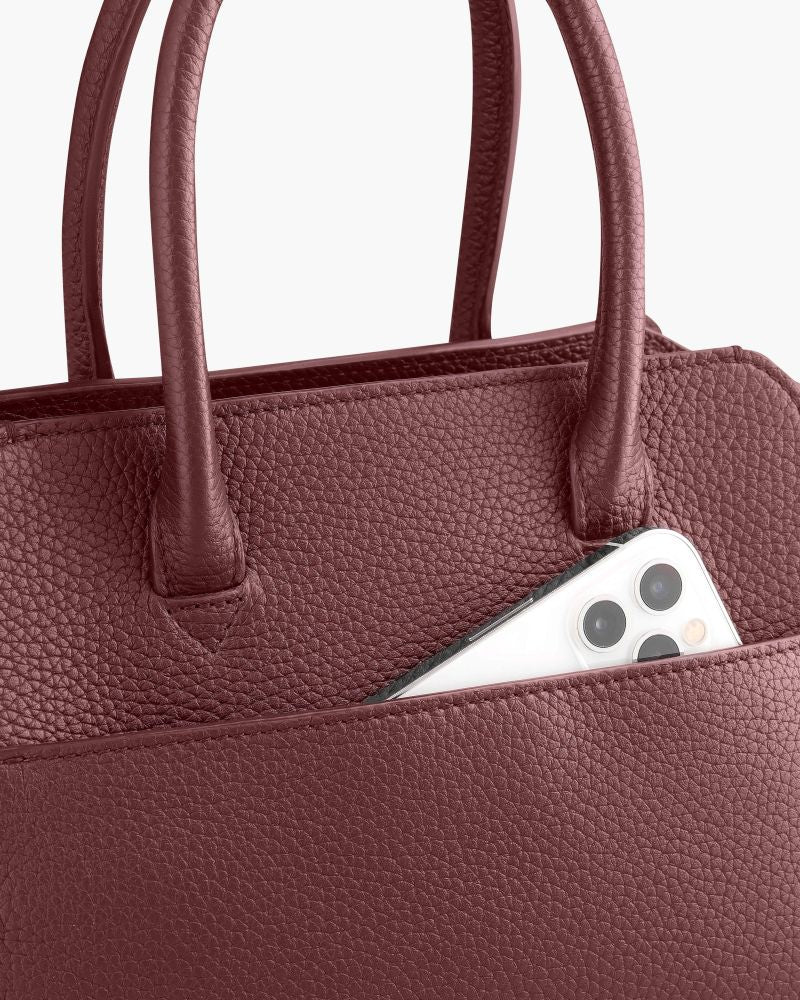 MiniVoyager_BigGrain_DarkBurgundy_04 KAAI Mini Voyager Burgundy Leather Cross Body Bag