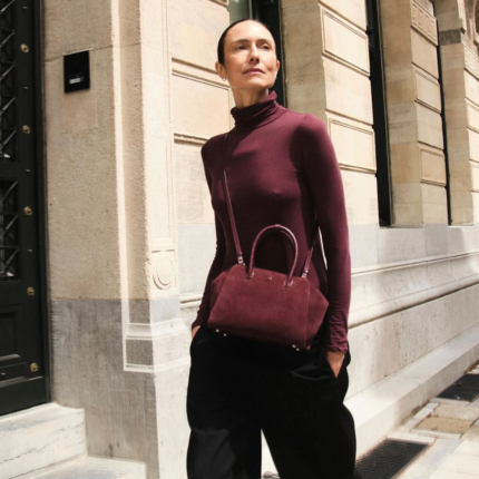 KAAI Mini Voyager Burgundy Leather Cross Body Bag
