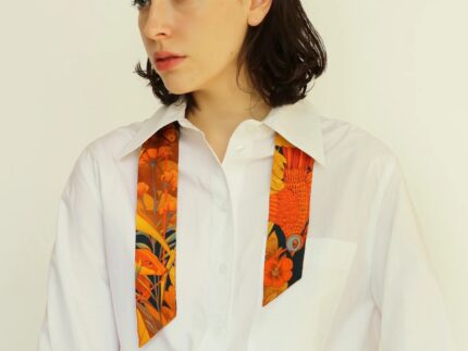 Pig Chicken Cow Scarf Autumn Game Silk Twilly