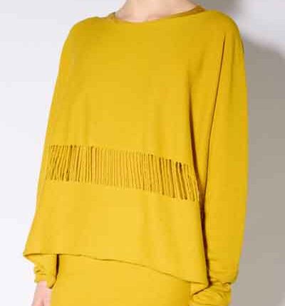 Liviana Conti Saffron Yellow Open Fringe Jumper Sweater