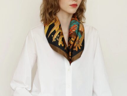 Pig Chicken Cow Scarf Midnight Park Silk Scarf