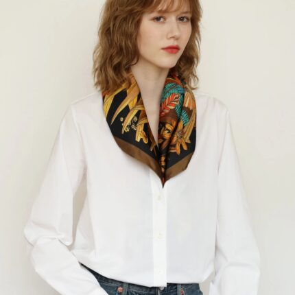 Pig Chicken Cow Scarf Midnight Park Silk Scarf
