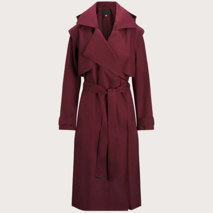 BRGN Regndrape Wine Red Trench Coat Waterproof