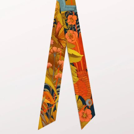 Pig Chicken Cow Scarf Autumn Game Silk Twilly
