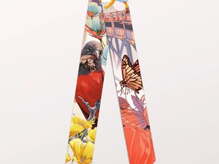 Pig Chicken Cow Scarf Adventures in a Summer Dream II Silk Twilly