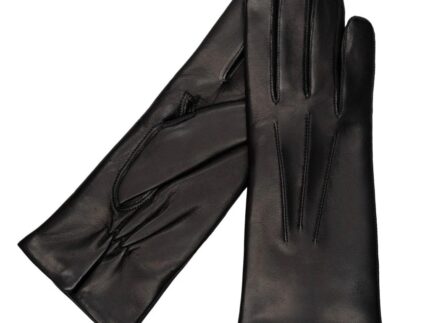 Karma Gloves Ava Black Leather Touchscreen Gloves Lined in Cashmere