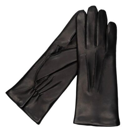 Karma Gloves Ava Black Leather Touchscreen Gloves Lined in Cashmere