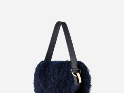 Bucla Navy Sheepskin Dillon Bag Large