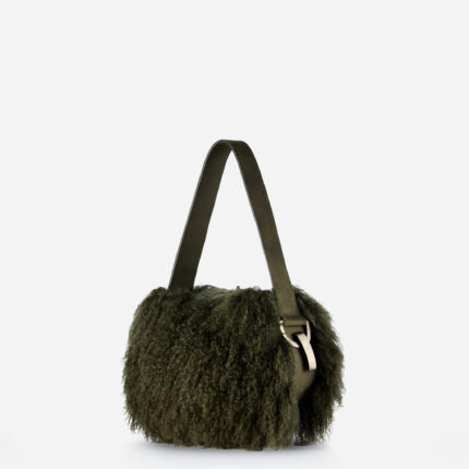 Bucla Dark Green Sheepskin Dillon Bag Large