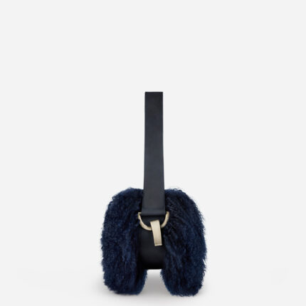 Bucla Navy Sheepskin Dillon Bag Large