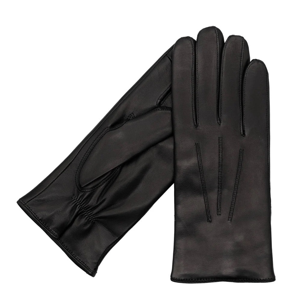 Owen Black Karma Gloves Owen Black Mens Leather Touchscreen Gloves Lined in Cashmere
