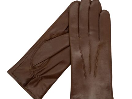 Karma Gloves Owen Brown Mens Leather Touchscreen Gloves Lined in Cashmere