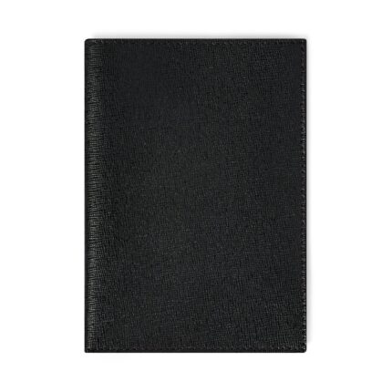 Black Leather Passport Holder Travel Wallet - Italian leather