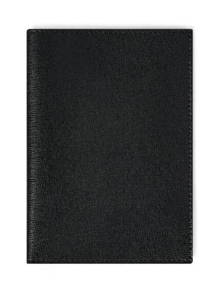 Black Leather Passport Holder Travel Wallet - Italian leather