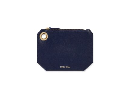Navy Blue Italian Leather Coin Purse