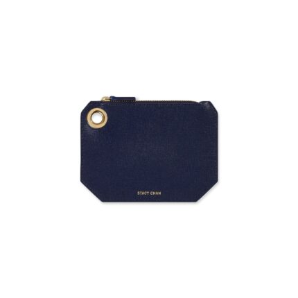Navy Blue Italian Leather Coin Purse
